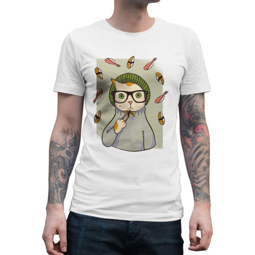 Immagine di Maglietta Uomo Hipster Sushi Cat