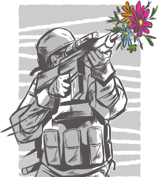 Immagine di   soldato con fiori