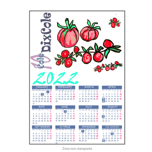 Immagine di calendario pomodoro 2022 dixcole