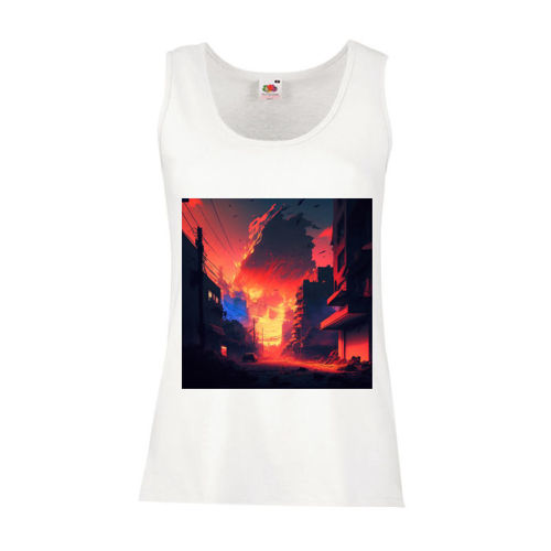 Immagine di Canottiera Donna B&C Organic Inspire Tank T/Women-Elzothebest_a_city_devestated_by_earthquake_fire_dense_colors_s_8b46b6a6-afbd-4e01-808c-939d8ccd5794