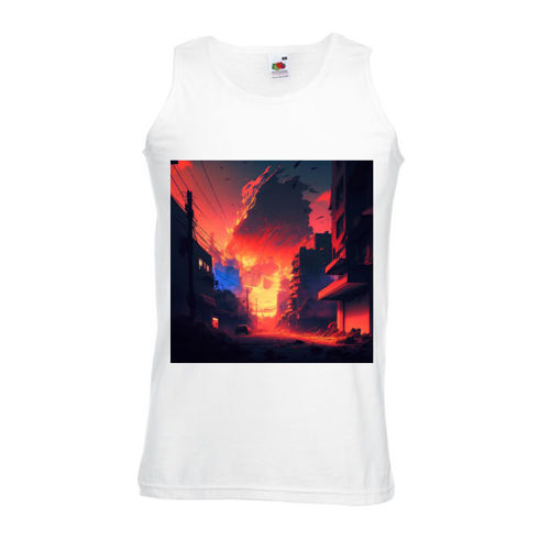 Immagine di Canottiera Uomo B&C Organic Inspire Tank T/Men-Elzothebest_a_city_devestated_by_earthquake_fire_dense_colors_s_8b46b6a6-afbd-4e01-808c-939d8ccd5794