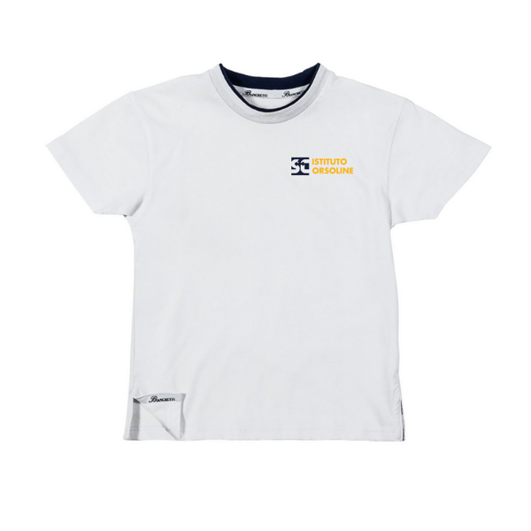 Immagine di T-Shirt bianca ricamata Orsoline Como