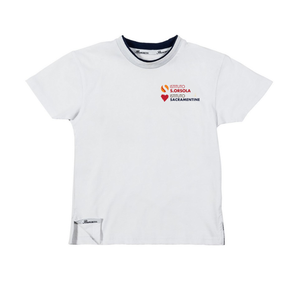 Immagine di T-Shirt bianca ricamata Dedalo Roma
