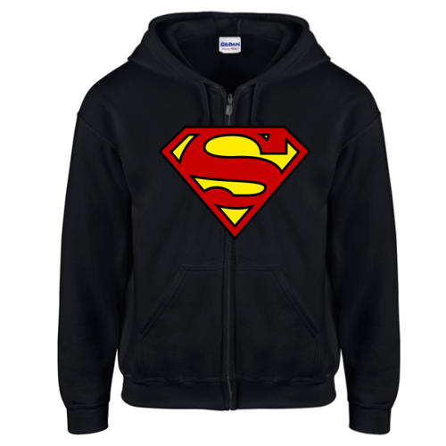 Immagine di Felpa Cappuccio e full zip Gildan Heavy Blend-Superman
