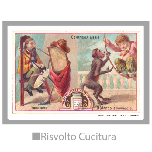 Immagine di IL MONDO A ROVESCIO – 04: pittore e scimmia - Tovaglietta In Tessuto