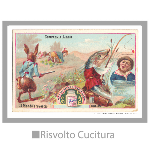 Immagine di IL MONDO A ROVESCIO – 02: cacciatore e pescatore. -  Tovaglietta In Tessuto
