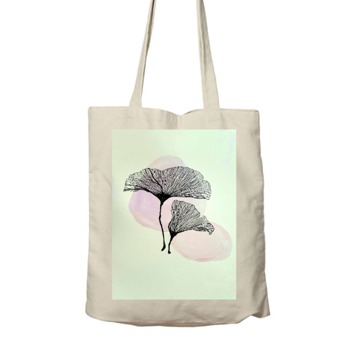 Immagine di Shopper in cotone FOGLIE di GINKO rosa