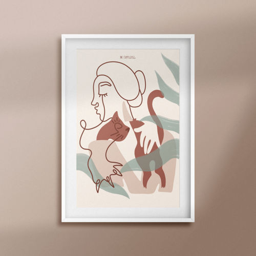 Immagine di La donna con il gatto rosso