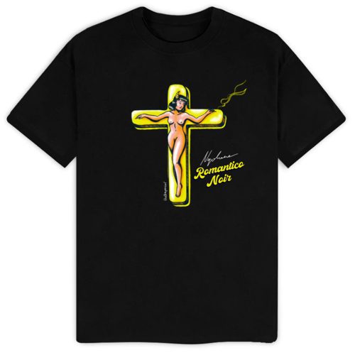 Immagine di T-SHIRT ROMANTICO NOIR MULTICOLOR