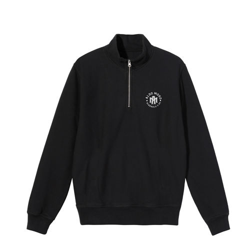 Immagine di ALDO MORO "LOGO AM RICAMATO" HALF-ZIP BLACK