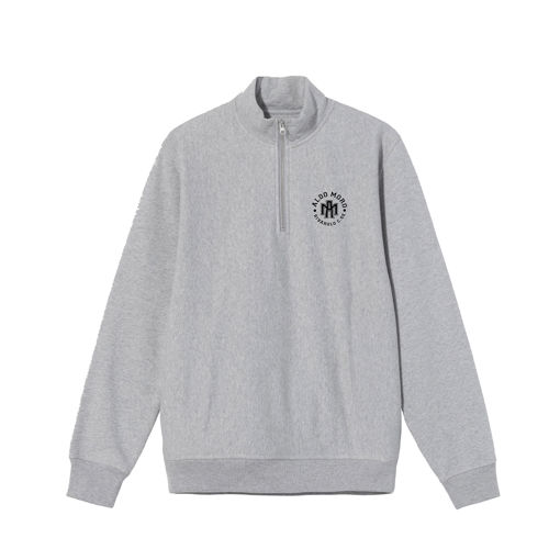 Immagine di ALDO MORO "LOGO AM RICAMATO" HALF-ZIP GRIGIO MELANGE