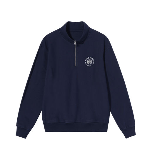 Immagine di ALDO MORO "LOGO AM RICAMATO" HALF-ZIP BLU NOTTE