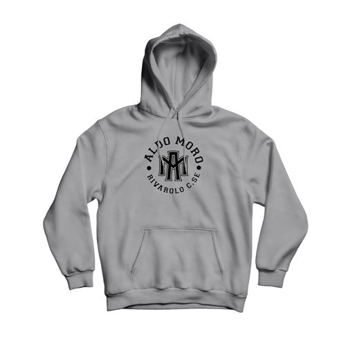 Immagine di ALDO MORO "LOGO AM RICAMATO" HOODIE SPORTGREY