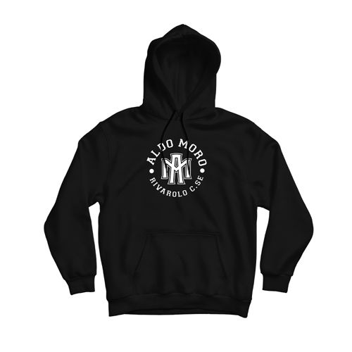 Immagine di ALDO MORO "LOGO AM RICAMATO" HOODIE BLACK