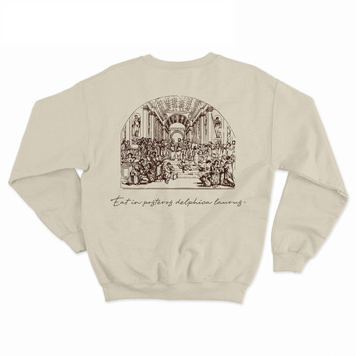 Immagine di MELCHIORRE DELFICO "SCUOLA DI ATENE" CREWNECK SAND