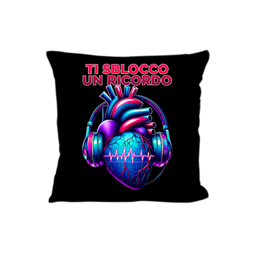 Immagine di Cuscino Nero Logo Blue