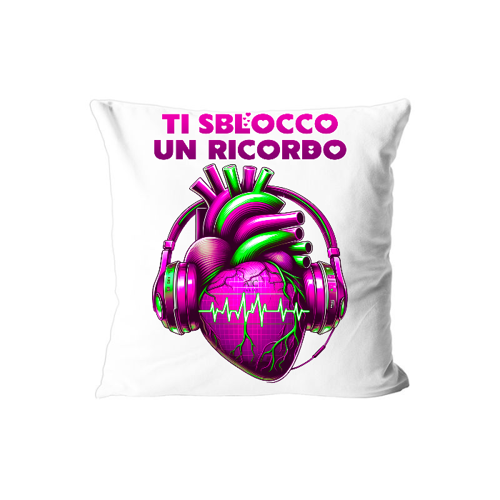 Immagine di Cuscino Bianco Logo Fuxia
