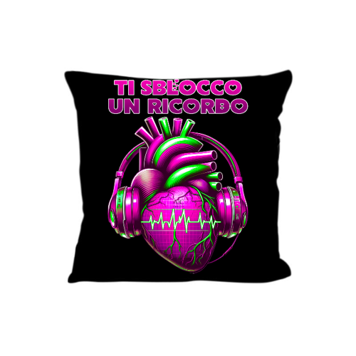 Immagine di Cuscino Nero Logo Fuxia