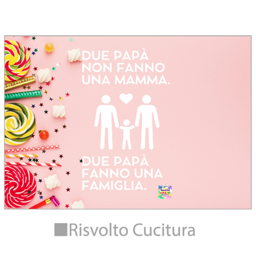 Immagine di Tovaglietta In Tessuto Due papà rosa