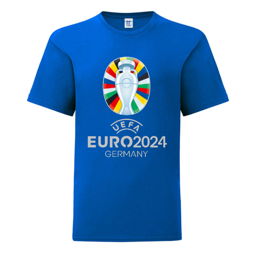 Immagine di T-Shirt Bambino B&C Exact 150 LOGO EURO 2024 BLU