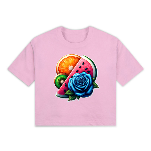 Immagine di T-Shirt - Frutti Con Rosa Blu