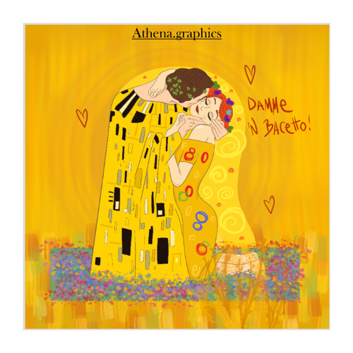 Immagine di Foto Quadro su Telaio 40x40 cm - KLIMT IRONIC