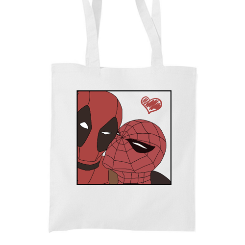 Immagine di Shopper in cotone "Spiderman loves Deadpool"
