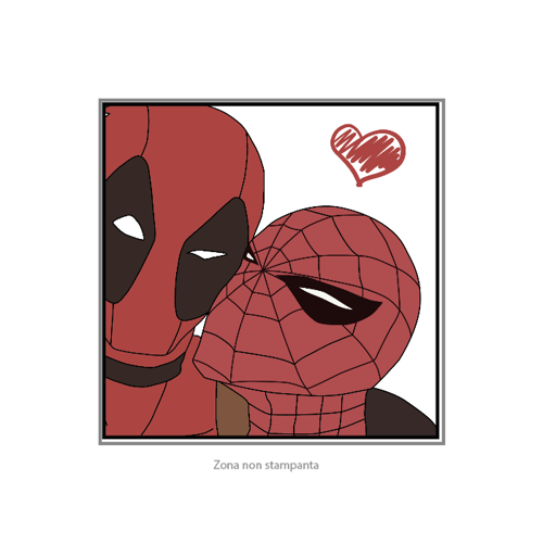 Immagine di Poster quadrato 20x20 "Spiderman loves Deadpool"