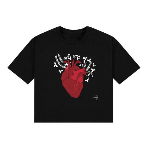 Immagine di T-Shirt Crop Top - Vesti Cuore fiorito