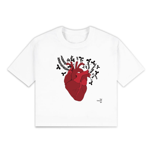 Immagine di T-Shirt Crop Top Cuore Fiorito