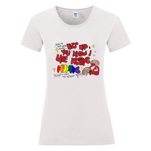 Immagine di T-Shirt Donna Softstyle "But Dad, You Know I Like Kissing Humans, Right?" - PRIDE EDITION!