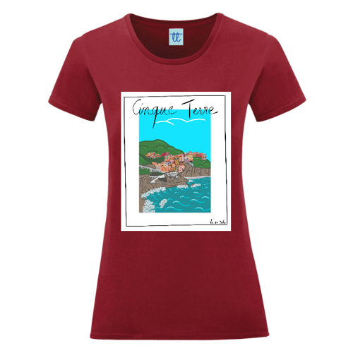 Immagine di T-Shirt Femme coton - imprimé Cinque Terre