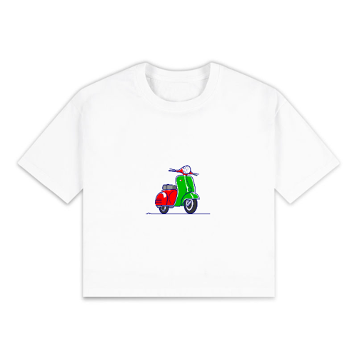 Immagine di T-Shirt Femme - vespa - crop top