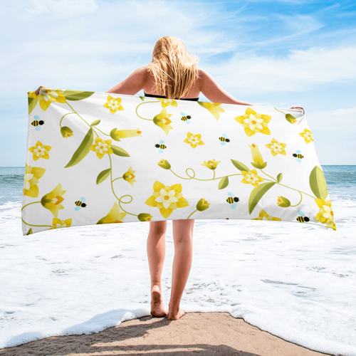 Immagine di FLOWER HONEY - Telo da mare 80x160 cm