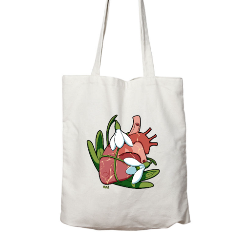 Immagine di cuore e bucaneve, Shopper in cotone Organic Westford Mill W261