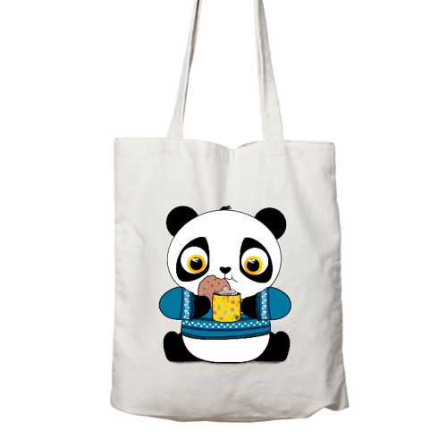 Immagine di Shopper in cotone Organic Dino e il suo cookie