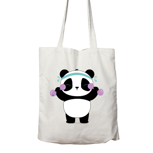 Immagine di Shopper in cotone Organic Dino in palestra