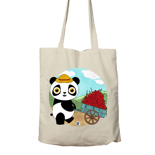 Immagine di Shopper in cotone Organic Dino- "chi semina amore raccoglie amore"