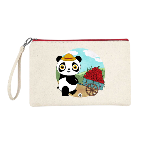 Immagine di Pochette/Astuccio 100% cotone Dino- "Chi semina amore raccoglie amore"