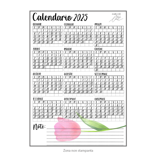 Immagine di Calendario 2025 formato A4 • PINK TULIP •
