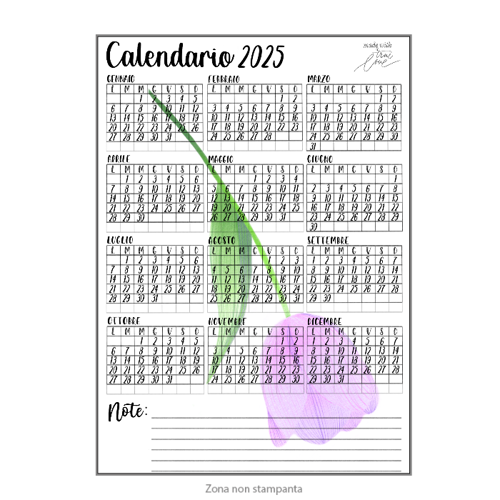 Immagine di Calendario 2025 formato A4 • PURPLE TULIP •
