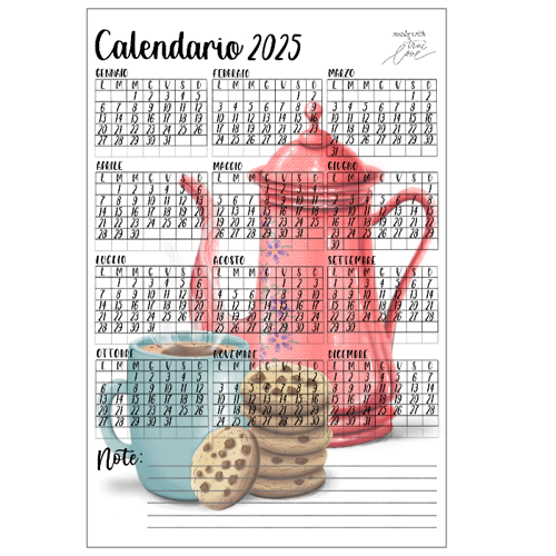 Immagine di Mini calendario 2025 (6 pz) • BREAKFAST •
