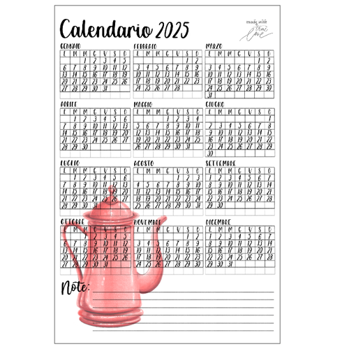 Immagine di Mini calendario di 2025 (6 pz) • RED •