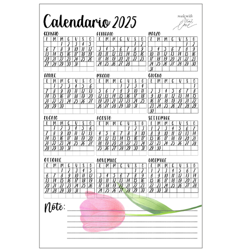 Immagine di Mini calendario 2025 (6 pz) • PINK TULIP •