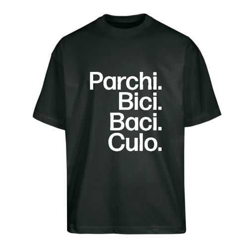 Immagine di T-Shirt Oversize PARCHI.BICI.BACI.CULO.