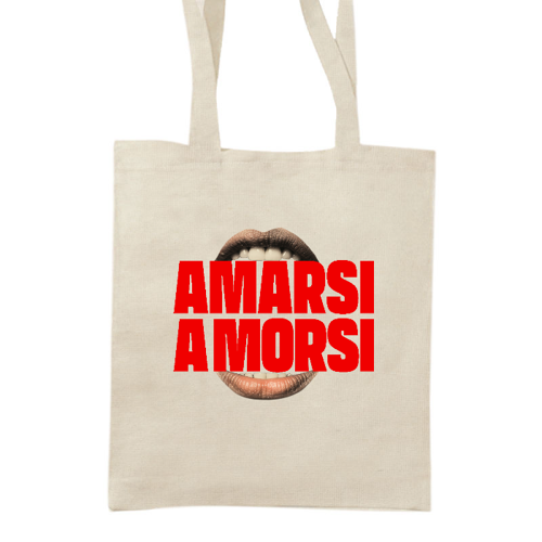 Immagine di Shopper in tela spessa Amarsi a morsi cult