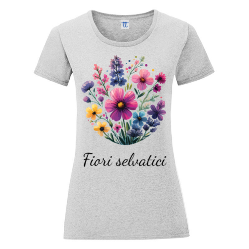Immagine di Fiori selvatici (fronte e retro)T-shirt in cotone biologico da donna Inspire E150 | B&C CWU02B