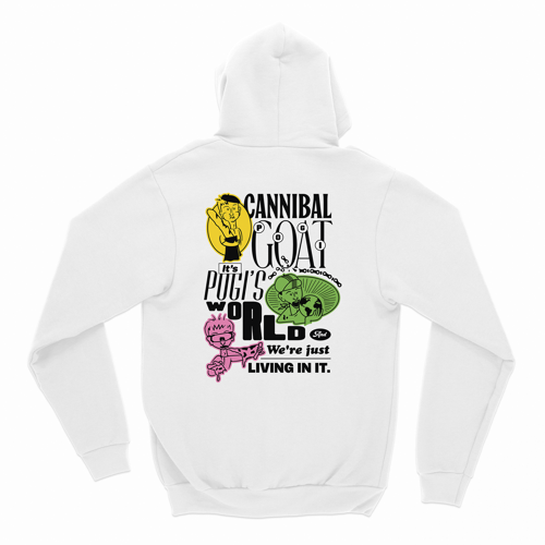Immagine di FELPA CAPPUCCIO - WHITE - CANNIBALE