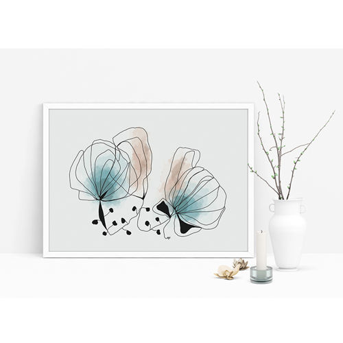 Immagine di Abstract flowers - Poster 40x28cm