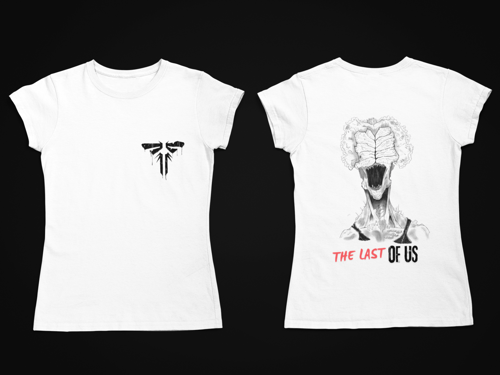 Immagine di T-Shirt Donna The Last of Us fronte e retro bianca
